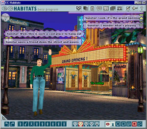 Screenshot of online virtual world called Habitats